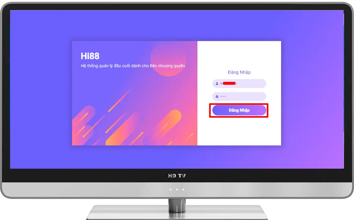 Bước 3: Nhập tên tài khoản & mật khẩu đại lý → Đăng nhập.